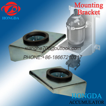 hydraulic accumulator wall mounting bracket with rubber support ring