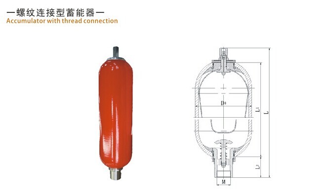 Winding Thread Bladder THREAD TYPE BLADDER ACCUMULATOR used for machine tools
